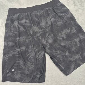 Lululemon XXL Men Shorts XXL Black Grey Brushstroke 11 Inch Inseam Long Gym Plus